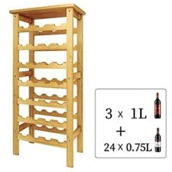 Dripex Casier à Vin, Étagère à Bouteille En Bambou, Casier à Bouteille Avec 7 Étages, Porte Bouteille Pour 27 Emplacements, 47x29x102 Cm Rangé De Bouteille -Promos Matériel Boutique 90603449 5