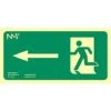 File 2000 Panneau Sortie De Secours à Gauche 160x320 Pvc Vert