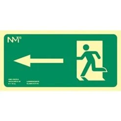 File 2000 Panneau Sortie De Secours à Gauche 160x320 Pvc Vert