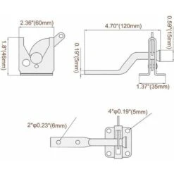 Verrou De Porte Automatique Noir, Serrure De Jardin Automatique, Verrou De Portail, Avec 6 Vis, Pour Patio/Jardin/Porte -Promos Matériel Boutique 90750106 5