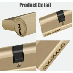 Cylindre 90mm Double Cylindre Profilé, Serrure à Cylindre 90 Mm, Serrure à Cylindre De Qualité Supérieure, Cylindre Double Profilé, Cylindre De Serrure 90 Mm Avec 8 Clés -Promos Matériel Boutique 90750660 4