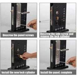 Cylindre 90mm Double Cylindre Profilé, Serrure à Cylindre 90 Mm, Serrure à Cylindre De Qualité Supérieure, Cylindre Double Profilé, Cylindre De Serrure 90 Mm Avec 8 Clés -Promos Matériel Boutique 90750660 5