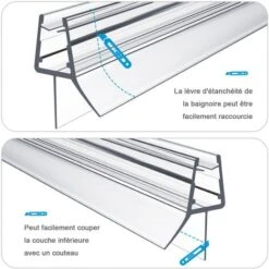Heilmetz Joint De Douche 60cm Joint De Remplacement Porte De Douche Pour Verre épaisseur 4-6mm Joint De Porte De Douche Déflecteur D'eau Ou Joint De Cabine De Douche TYP3 7 Heilmetz Joint De Douche 60cm Joint De Remplacement Porte De Douche Pour Verre épaisseur 4-6mm Joint De Porte De Douche Déflecteur D'eau Ou Joint De Cabine De Douche TYP3 -Promos Matériel Boutique 91075447 3