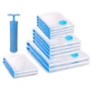 Lot De 12 Sac De Rangement Sous Vide Aspirateur Avec 1 Pompe