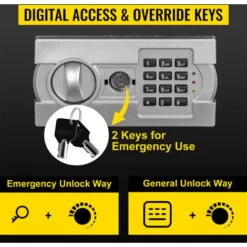 VEVOR Coffre-Fort Avec Fente De Depot Antivol, Coffre-Fort De Securite Electronique En Acier Au Carbone, Coffre-Fort De Depot Ignifuge 2 Cles 2 Kits De Codes, Coffre-Fort Numerique LCD Document Arme -Promos Matériel Boutique 91413381 4