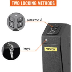 VEVOR Coffre-Fort De Pistolet DeEmpreinte Digitale En Acier, Coffre-Fort Pour Armes A Feu Biometrique Avec 2 Cles, Petit Coffre-Fort Pour Pistolet Doublure En Mousse Usage Domestique -Promos Matériel Boutique 91413390 4