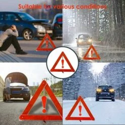 Triangles De Signalisation Pour Auto,Triangle Voiture Triangle Plaque D'Avertissement Réfléchissant Panneau De Stationnement Sécurisé Kit Voiture Avec Pour Véhicules à Moteur Triangle De Sécurité TUJD -Promos Matériel Boutique 91547747 4