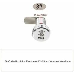 Serrure à Code Serrure Codée D'armoires De Tiroirnumérique Mécanique Code à Combinaison 3 Chiffres En Alliage De Zinc Pour Armoire Placard Tiroir Boîte Aux Lettres -Promos Matériel Boutique 91606625 3
