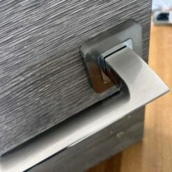 Poignées De Porte Sur Rosace Chromées Satinées - Modèle Morgan Trou De Clé L -Promos Matériel Boutique 91620946 3