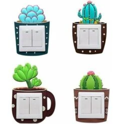 Cactus Creative Switch Cover Lumineux Socket Switch Stickers Muraux Décoratifs 4 Pcs LYLM