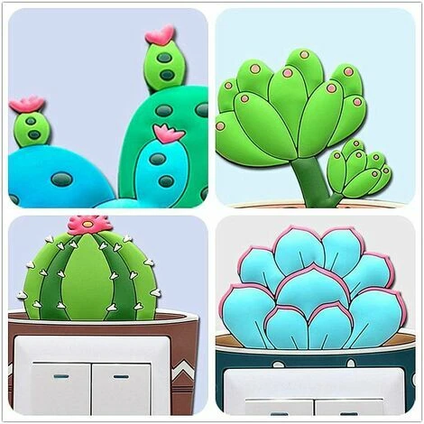 Cactus Creative Switch Cover Lumineux Socket Switch Stickers Muraux Décoratifs 4 Pcs LYLM 3 Cactus Creative Switch Cover Lumineux Socket Switch Stickers Muraux Décoratifs 4 Pcs LYLM – Image 3