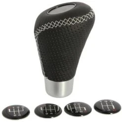 Pommeau Simili Cuir Noir Surpiqûre Blanc Avec Pastilles -Promos Matériel Boutique 92319723 3