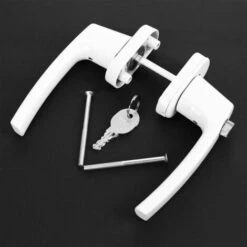 Poignée à Levier épaisse Solide à Deux Extrémités Avec Clés Pour Porte Et Fenêtre（Blanc） -Promos Matériel Boutique 92628219 3