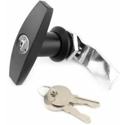 Serrure Porte De Garage Basculante,Serrure De Poignée En T Fixation Arrière Serrure En Forme De T Camion Boîte à Outils T Lock Serrure De Porte De Garage Avec Clés Pour Remorque Auvent De La Caravane -Promos Matériel Boutique 92680178 3