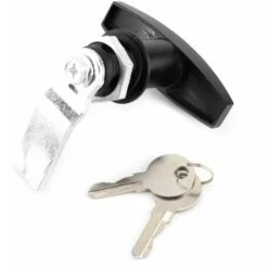 Serrure Porte De Garage Basculante,Serrure De Poignée En T Fixation Arrière Serrure En Forme De T Camion Boîte à Outils T Lock Serrure De Porte De Garage Avec Clés Pour Remorque Auvent De La Caravane -Promos Matériel Boutique 92680178 4