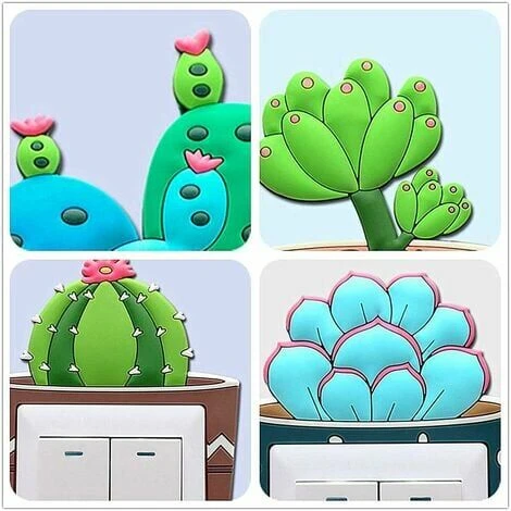 Cactus Creative Switch Cover Lumineux Socket Switch Stickers Muraux Décoratifs 4 Pcs 3 Cactus Creative Switch Cover Lumineux Socket Switch Stickers Muraux Décoratifs 4 Pcs – Image 3