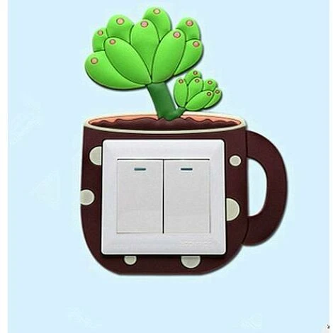 Cactus Creative Switch Cover Lumineux Socket Switch Stickers Muraux Décoratifs 4 Pcs 4 Cactus Creative Switch Cover Lumineux Socket Switch Stickers Muraux Décoratifs 4 Pcs – Image 4