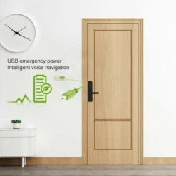 Serrure De Porte Biométrique Avec Empreinte Digitale, Serrure De Poignée De Porte électronique WiFi, Mot De Passe D'empreintes Digitales IC Card APP Clé à Distance Déverrouiller Le Levier De Porte Ava -Promos Matériel Boutique 92911298 5