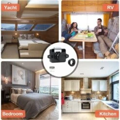 Loquet De Verrouillage à Bouton-poussoir, 5PSC Serrures De Porte Sans Clé Pour Camping-car, Yacht, Bateau, Loquet De Poignée De Porte D'armoire Pop Up Verrou De Porte En Nickel -Promos Matériel Boutique 93286679 3