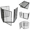 Barrière De Sécurité Enfant Et Animaux Multi-fonction, 240 Cm Grille De Protection Métal, Grille De Protection Pliante à 4 Panneaux Avec Porte, Noir