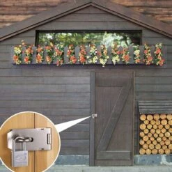 Loquet De Cadenas Agrafe Avec Cadenas Et Vis, Loquet Porte En Acier Inoxydable Avec Clé, Cadenas Agrafe Lourds, Verrou Porte Etanche, Fermeture Porte Pour Chambre à Coucher Patio Jardin (blanc) -Promos Matériel Boutique 93897851 4