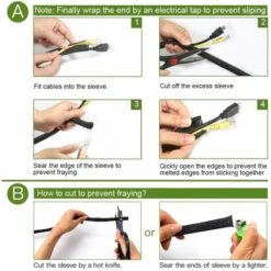 Gaine Tressée 3M Ajustable, Gestion Des Câbles Rangement Tressée Fendue En PET, Cable Organisateur Protection Du Cache-Câbles Pour Câbles Télé/Ordinateur/USB/Audio/Vidéo -Promos Matériel Boutique 93937478 4