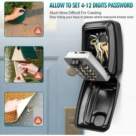 Boite A Clefs Securisee Exterieur, Grande Boitier A Cle Murale Avec Code 12 Chiffres Étanche Antirouille Boite à Clé Sécurisée, Ultra-Robuste Coffre A Clef Digitale Pour Maison Usine Garage 2 Boite A Clefs Securisee Exterieur, Grande Boitier A Cle Murale Avec Code 12 Chiffres Étanche Antirouille Boite à Clé Sécurisée, Ultra-Robuste Coffre A Clef Digitale Pour Maison Usine Garage – Image 2