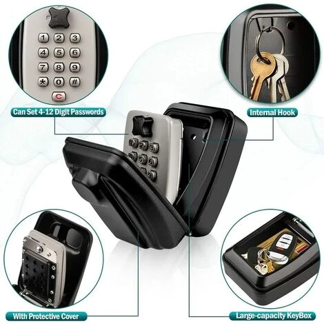 Boite A Clefs Securisee Exterieur, Grande Boitier A Cle Murale Avec Code 12 Chiffres Étanche Antirouille Boite à Clé Sécurisée, Ultra-Robuste Coffre A Clef Digitale Pour Maison Usine Garage 3 Boite A Clefs Securisee Exterieur, Grande Boitier A Cle Murale Avec Code 12 Chiffres Étanche Antirouille Boite à Clé Sécurisée, Ultra-Robuste Coffre A Clef Digitale Pour Maison Usine Garage – Image 3