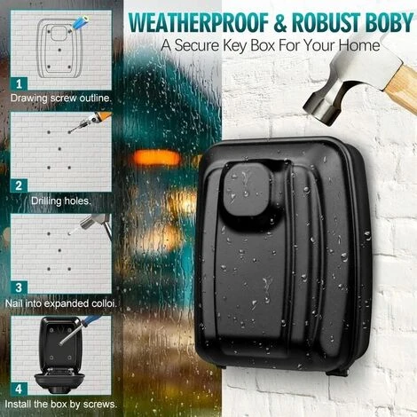 Boite A Clefs Securisee Exterieur, Grande Boitier A Cle Murale Avec Code 12 Chiffres Étanche Antirouille Boite à Clé Sécurisée, Ultra-Robuste Coffre A Clef Digitale Pour Maison Usine Garage 5 Boite A Clefs Securisee Exterieur, Grande Boitier A Cle Murale Avec Code 12 Chiffres Étanche Antirouille Boite à Clé Sécurisée, Ultra-Robuste Coffre A Clef Digitale Pour Maison Usine Garage – Image 5