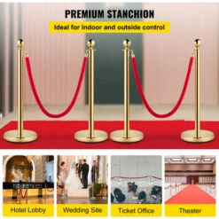 VEVOR 4 Poteaux De Guidage Separation DeOr Avec 2 Cordes En Velours Rouges 1,5 M, 4 PCS Fils DeAttente De Queue Poteau Individuel De Securite 96 Cm Hauteur Barriere De Queue Pour Controle De Foule 7 VEVOR 4 Poteaux De Guidage Separation DeOr Avec 2 Cordes En Velours Rouges 1,5 M, 4 PCS Fils DeAttente De Queue Poteau Individuel De Securite 96 Cm Hauteur Barriere De Queue Pour Controle De Foule -Promos Matériel Boutique 94268094 3