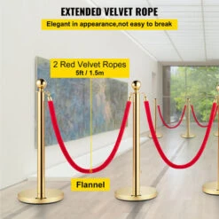 VEVOR 4 Poteaux De Guidage Separation DeOr Avec 2 Cordes En Velours Rouges 1,5 M, 4 PCS Fils DeAttente De Queue Poteau Individuel De Securite 96 Cm Hauteur Barriere De Queue Pour Controle De Foule 9 VEVOR 4 Poteaux De Guidage Separation DeOr Avec 2 Cordes En Velours Rouges 1,5 M, 4 PCS Fils DeAttente De Queue Poteau Individuel De Securite 96 Cm Hauteur Barriere De Queue Pour Controle De Foule -Promos Matériel Boutique 94268094 5