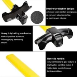 GP Antivol Volant Direction Alliage D'aluminium Et Acier A3 Anti-Corrosion Blocage De Volant De Voiture Haute Sécurité Efficace Universel Pour Camping Automobile Voiture Gros Camion -Promos Matériel Boutique 94790931 3