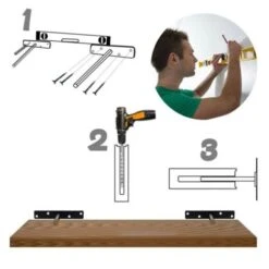 ELLE équerre étagère Invisible, Support Etagere En Fer, Fixation Etagere Murale Equerre Charge Lourde - 2Pièces -Promos Matériel Boutique 94922549 3