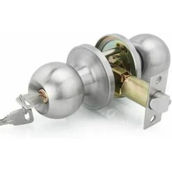 Poignée De Porte, Ronde Bouton Serrure Verrouillage Porte, Verrouillage Par Clés, Taille Du Loquet 60 / 70mm