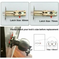 Poignée De Porte, Ronde Bouton Serrure Verrouillage Porte, Verrouillage Par Clés, Taille Du Loquet 60 / 70mm -Promos Matériel Boutique 95084810 5