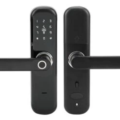 Serrure De Porte Intelligente à Clavier Serrure électronique Avec Poignée à Empreinte Digitale Serrure De Porte à Pêne Dormant Pour Bureau à Domicile Appartement Hôtel
