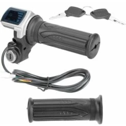 Poignée D'accélérateur électrique Accélérateur à Demi-Torsion 36V Avec Indicateur De Puissance à LED Serrure à Clé Pour Motos électriques Scooters Moto