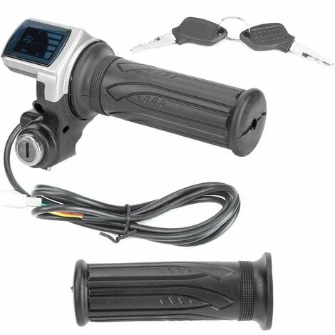 Poignée D'accélérateur électrique Accélérateur à Demi-Torsion 36V Avec Indicateur De Puissance à LED Serrure à Clé Pour Motos électriques Scooters Moto 1 Poignée D'accélérateur électrique Accélérateur à Demi-Torsion 36V Avec Indicateur De Puissance à LED Serrure à Clé Pour Motos électriques Scooters Moto