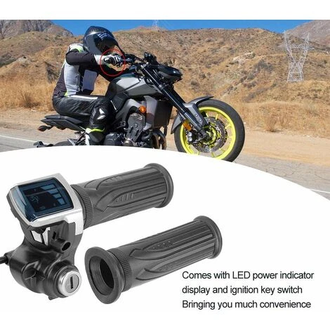 Poignée D'accélérateur électrique Accélérateur à Demi-Torsion 36V Avec Indicateur De Puissance à LED Serrure à Clé Pour Motos électriques Scooters Moto 3 Poignée D'accélérateur électrique Accélérateur à Demi-Torsion 36V Avec Indicateur De Puissance à LED Serrure à Clé Pour Motos électriques Scooters Moto – Image 3