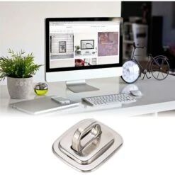 Plaque De Base D'ancrage De Sécurité, En Alliage De Zinc, Antivol, Base D'ancrage De Sécurité, Serrure D'ordinateur, Plaque Fixe, Support De Bureau, Accessoire D'ancrage Pour Ordinateurs Portables, Ta -Promos Matériel Boutique 95085660 3