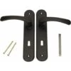 KOTARBAU Poignée De Porte 72 Mm Gauche Droite Serrure à Embout Noir Ensemble De Porte Garniture De Porte Poignée De Porte Poignée De Porte Ensemble De Poignées Porte De Chambre Plaque Longue Alu