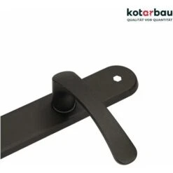 KOTARBAU Poignée De Porte 72 Mm Gauche Droite Serrure à Embout Noir Ensemble De Porte Garniture De Porte Poignée De Porte Poignée De Porte Ensemble De Poignées Porte De Chambre Plaque Longue Alu -Promos Matériel Boutique 95292466 5