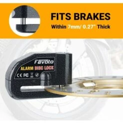 Antivol Moto Bloque Disque Bloc Disque Avec Alarme De 110dB Disc Lock Scooter Vélo, 2 Clés/1 Clé En L/Piles De Rechange/Câble De Rappel 7mm Epaisseur Disque De Frein Cadenas VTT Noir -Promos Matériel Boutique 95474953 3
