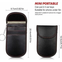 2 Pièces Carbone Fibre Schéma RFID Blindage Clé Cas Voiture Clé Signal Blindage Sac Antivol Sac -Promos Matériel Boutique 95505449 3