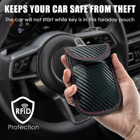 Pochette Etui Anti RFID Cle Voiture, Lot De 2 Signal Blocage Faraday Pochette Sac De Faraday, Pochettes Blocage Signal RFID Pour Clé Voiture 2 Pochette Etui Anti RFID Cle Voiture, Lot De 2 Signal Blocage Faraday Pochette Sac De Faraday, Pochettes Blocage Signal RFID Pour Clé Voiture – Image 2