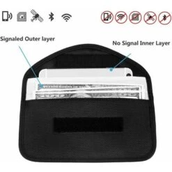 2X Sac Pour Signal RFID Gratuit Faraday RFID Anti-Theft Bag Pour Le Blocage Des Clés De Poche Pour Voiture, Faraday RFID Key Fob Bag - (Noir) -Promos Matériel Boutique 95505644 3