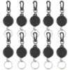 10 Pièces Porte-badge Mousqueton Avec Enrouleur, Porte Clef Ceinture Rétractable, Mécanisme D'Horloge Mécanisme De Mouvement