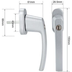 Randaco Poignée De Fenêtre Verrouillable Poignée De Fenêtre En Aluminium Poignée De Fenêtre De Sécurité Avec Serrure Gris 4X -Promos Matériel Boutique 95849594 5