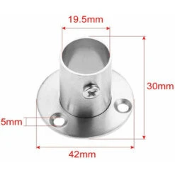 2 Pièces Support De Tube Rond En Acier Inoxydable, Ensemble De Bride De Tige, Support De Tige De Garde-robe, Support De Tige De Tringle à Vêtements, Support D'extrémité De Tige De Direction Avec Vis -Promos Matériel Boutique 95859530 3