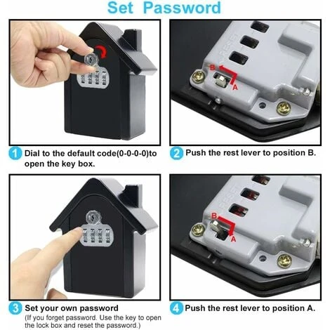 Boite A Cle Securisee Mural Boite A Clé Avec Code Numérique & Clés D'urgence, Grand Key Safe Box Format Coffre A Clef Extérieur Pour Maison, Bureau, Usine, Garages (Noir Complet) 3 Boite A Cle Securisee Mural Boite A Clé Avec Code Numérique & Clés D'urgence, Grand Key Safe Box Format Coffre A Clef Extérieur Pour Maison, Bureau, Usine, Garages (Noir Complet) – Image 3